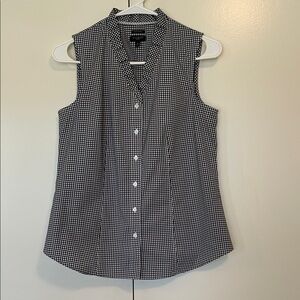 Talbots Black and White Sleeveless Blouse